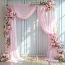 Wedding Arch Draping Fabric 1 Panel 18Ft Blush Chiffon Fabric Drapes Arbor Drapery for Wedding Ceremony Reception Swag Decorations
