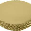 [15pcs] 12" Gold Cakeboard Round,Disposable Cake Circle Base Boards Cake Plate Round Coated Circle Cakeboard Base 12inch,Pack of 15