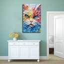 Fyzuf Cat Wall Art Oil Painting On Canvas Poster Cute Cat Cubism Colorful Cute Cats Aesthetic Room Decor Bedroom Bathroom Unframe-style12x18inch(30x45cm)