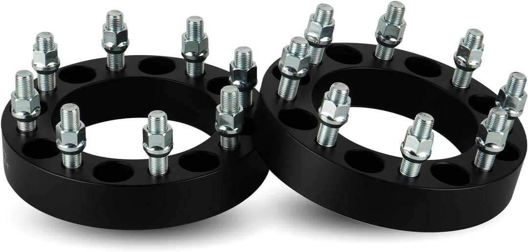 1.5" (38.1mm) 8x6.5 Wheel Spacers, 14x1.5 Studs 8 Lugs 126.15mm Bore Fit 1988-1998 Chevy C/K2500 3500, 2001-2010 Silverado 2500 HD, 2002-2006 Avalanche 2500, 2012-2014 Nissan NV1500 NV2500 NV3500 2pcs