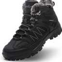 Littleplum Snow Boots for Women-Warm Fur Line Anti Slip Womens Winter Boots-Fashion Ankle Booties Sneakers for Outdoor Hiking (6, All Black)