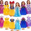 18 inch Doll Clothes and Accessories, Pricess Costumes Dress, 6 Pieces, 18 inch