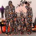 VNVNE Matching Halloween Onesie Pajamas for Family/Couples/Women/Men, Skeleton Holiday One Piece Adults Pjs Sleepwear (XXL)