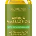 MAJESTIC PURE Arnica Massage Oil for Massage Therapy - Refreshing, and Relaxing - Natural Oils for All Skin Types - Men and Women Massage Lotion- 8 fl oz