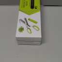 Pack Of 2 KitchShears Herb Scissors with 5 Blades and Cover - Premium Quality Stainless-Steel Herb Cutter for Kitchen & Garden Herbs - With safety Cover Cleaning Comb & Peeler - Dishwasher Safe & Easy to Clean