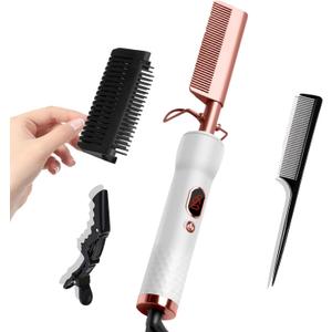 Curling Iron with 12 Temp Settings Heating Up to 450F,Pressing Combs