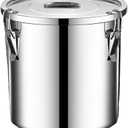 stainless steel food storage containers with lids lock clips airtight container large airtight for rice flour sugar grain coffee bean storage containers Kitchen jar (1.59gal/6L)