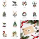 4 x Christmas Stickers for Cards Crafts Envelope Seals 2 Inch 12 Designs Round Elegant Merry Christmas Holiday Patterns Label Card Stickers for Envelopes Xmas Gifts Presents Bag Navidad (joy180)