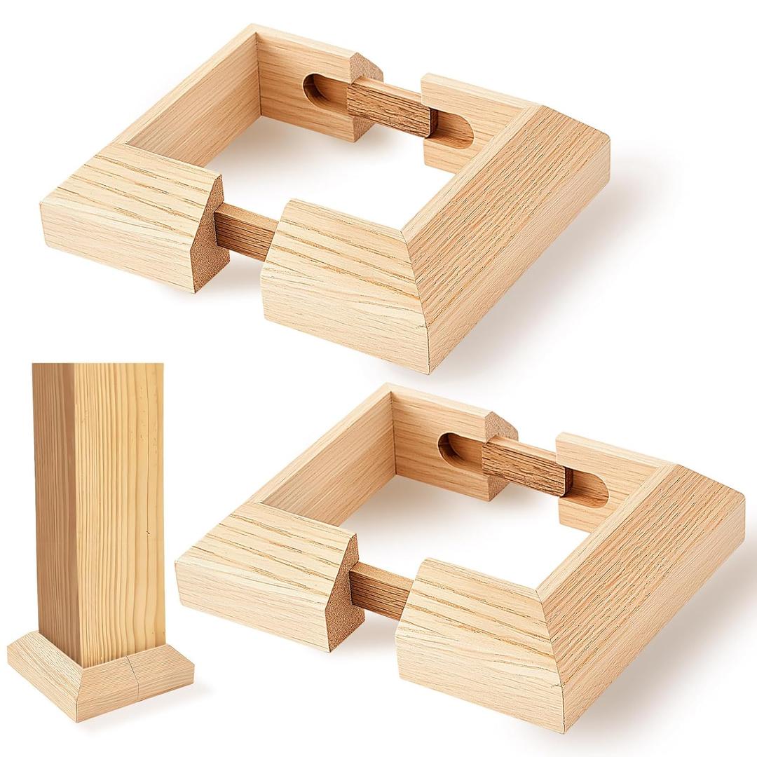 CroBlissful 2 Pcs 3" Deck Post Base Cover Wood Split Post Cover Skirts for Balcony Decks Railing Mailbox Stairs Risers Porches