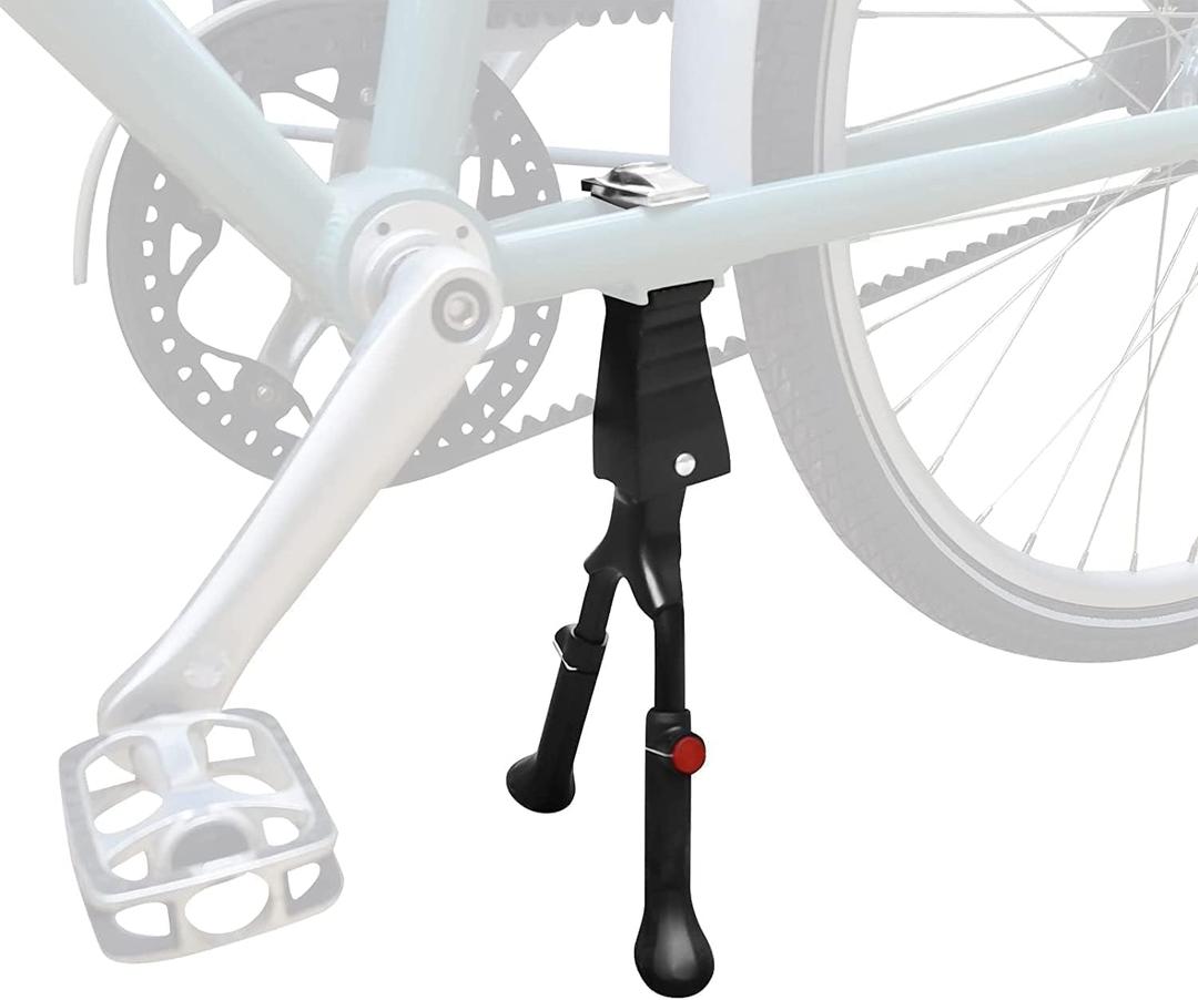 Adjustable Bike Kickstand, Center Mount Bike Double Leg Kickstand Aluminium Alloy Bicycle Kickstand for 24, 26, 27.5, 29 Inch Adult Bikes, Perfect for Cruiser, Road and Hybrid Bike