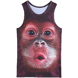 ZUEVI Men's Casual 3D Printed Tank Tops Sleeveless Graphics T-Shirt, 2XL