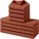 Homaxy 100% Cotton Kitchen Towels and Dishcloths Set, 12 x 12 Inches and 13 x 28 Inches, Set of 8 Bulk Kitchen Towels Set, Ultra Soft Absorbent Dish Cloths for Washing Dishes, Rust