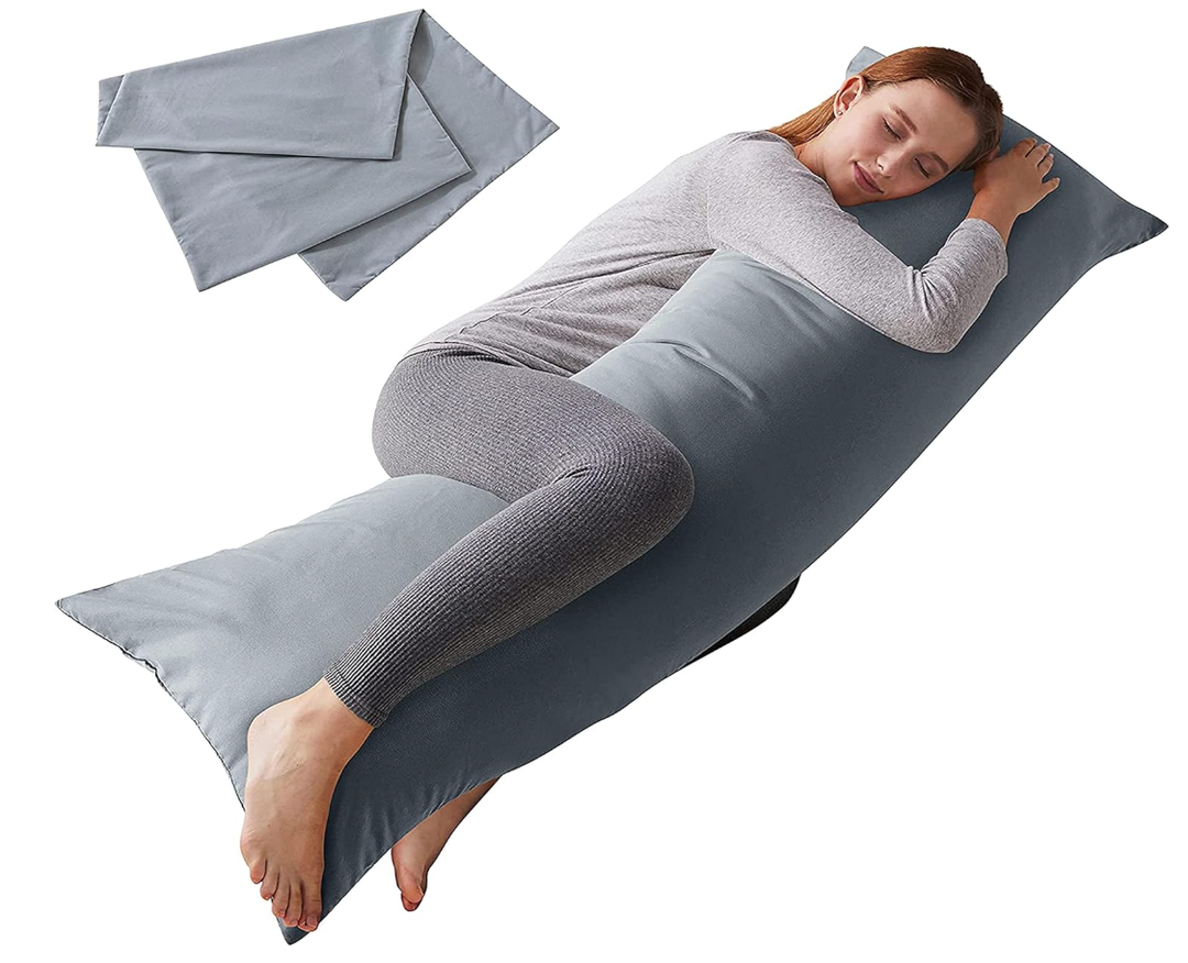 Long Body Pillow With Grey Pillow Case