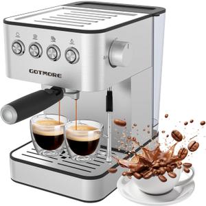 Espresso Coffee Machines, Professional Espresso Machine with Steam Milk Frother Cappuccino & Latte & Americano, Stainless Steel Coffee Espresso Maker for Home with 60.8oz Removable Water Tank