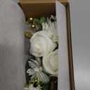 Ling's moment Boutonniere for Men, 2pcs Groom Groomsmen Guest Boutonniere, Artificial Flowers for Wedding/Prom/Homecoming, etc.White Baby Breath Ivory