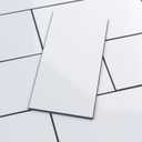 StyloVue 100 Pieces Peel and Stick Backsplash for Kitchen, 3" x 6" PVC Subway Tile 2026 Upgraded Glossy White with Dark Gray Grout Backsplash Stick on Tile Elevate Kitchen, Bathroom, Fireplace,RV