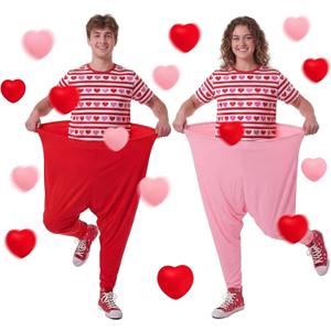 22 Pcs Granny Pants Yard Game Set Include Granny Pants and Balls Giant Pant Outdoor Party Activities for Families Outdoor and Indoor Games (Valentine's Day, Pink , Red)