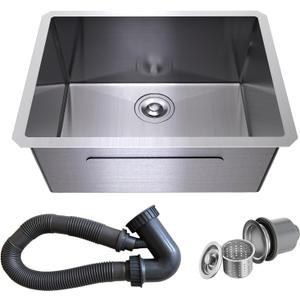 Kitchen Sink 34x18 Inch Undermount, 16 Gauge 304 Stainless Steel Single Bowl Workstation Sink with Brushed Finish, Large Undermount Kitchen Sink for Family Kitchen Renovation, 34"x18"x9"