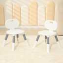 3 Level Height Adjustable Kids Chairs Plastic Preschool Chair Durable and Lightweight Child Chair with a Maximum Load Capacity of 130 pounds Suitable for Day Care, Classroom, and Home (2-Pack Grey)