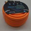 Fevone 100 ft Garden Hose, Lightweight and Flexible, Heavy Duty Water Hose - 5/8" ID, Burst 600 Psi, Hybrid Polymer, Kink Resistance, Drinking Water Safe, 3/4" GHT Aluminum Fittings, Orange
