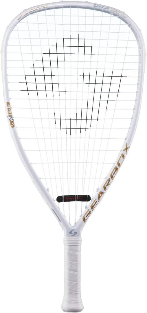 Gearbox GB 250 Racquetball Racquet Series (165Q, 165T,170T,185Q) (165g (Quad) (White) (Feather) (3 5/8" Grip))