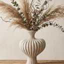 Ceramic Flower Vase Home Decor,11" Rustic Vintage Clay Beige Heart Terracotta Vases Farmhouse Table Vases Living Room Decor Pottery Pots for Home Shelf Coffee Dining Desk Fireplace