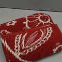 2x6 Washable Christmas Runner Rug with Non Slip Backing, Absorbent & Dirt-Trapping, Red and White High-Low Textured Floral Hallway Carpet for Kitchens, Laundry Rooms, Bathrooms, Entryways