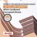 Box USA 50 Gallon 18" L x 18" W x 36" H 10-Pack Cardboard Trash Cans and Recycling Bins, Reusable or Disposable Pop Up Garbage Boxes for Parties, Outdoor Events, Heavy Duty, Plain