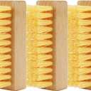 Shoe Cleaning Brushes, Wooden Shoe Sole Bottom Scrub Brush, Stiff Nylon Bristles Scrubbing Stubborn Stains - 3 Pack
