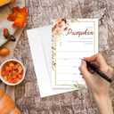 Fall Floral Pumpkin Baby Shower Invitations - A Little Pumpkin Is On The Way Design with Envelopes And RSVP Cards - 20Pcs Fill In Baby Shower Party Cards(4 x 6 Inch) (041)