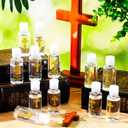 Bokon 50 Pcs Holy Water Bottles 1 oz Small Baptism Party Favor Agua Bendita Plastic Empty Containers with Golden Catholic Cross Bautismo Religious First Communion Gift for Guests Christian Church
