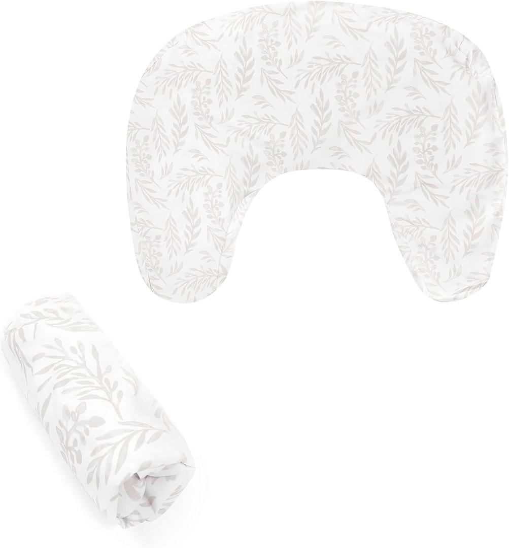 Boppy Nursing Pillow Cover - Soft, Hypoallergenic Washable Microfiber Bottle & Breastfeeding Pillow Covers (Redesigned Feeding Pillow Sold Separately) - Beige Foliage