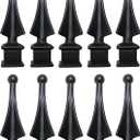 3/4" Black Plastic Four-Sided Spire Wing Tip Finial Fence Topper for Iron Picket Fence (10, 3/4")