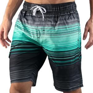 Kanu Surf Infinite Mens Swim Trunks Quick-Dry Bathing Suit Men, 9-inch Inseam (Regular & Extended Sizes) (Medium, Surfline Black/Green)