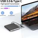External CD DVD Drive for Laptop USB 3.0 USB C CD Burner External DVD Drive Portable CD ROM Burner Reader Writer Drive External DVD Player for Laptop Desktop PC Windows 11/10/8/7 MacBook Mac OS Linux