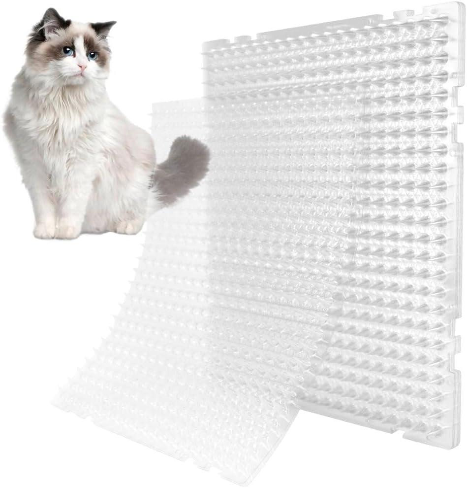 DOOPP 16 x 13 Inch Cat Deterrent Mat, Scat Mat for Cats, Cat Scat Mat with Spikes Digging Stopper Repellent Spike Mat, 8 Pack