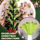 16 Pcs Christmas Tree Topper Set 17'' Lime Green Curly Tree Picks with Red Green Ball Xmas Artificial Christmas Tree Picks for Winter Holiday Home Wreath Craft Decoration Supplies