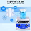 Slendor Magnetic Stirrer Hot Plate Mixer 3000ml Stirring Capacity 6.7 x 6.7 inch Max 520F Hotplate and 100-2000 RPM Stirrer, Stirring Bar & Support Stand Included