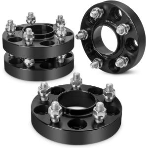 dynofit 1Inch 5x4.5 Wheel Spacers for Hyundai Elantra, Sonat and Genesis Coupe, 5x114.3mm PCD, 67.1 Hub Bore Wheel Adapter Compatibility with Ford Fusion Escape Mazda Jeep Kia, M12x1.5 Stud
