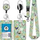 Immaturus Floral Chickens Lanyards for ID Badges, Cute Rooster Badge Holder Retractable Badge Reel, Animal Lanyard Id Holder Clip, Keychain Name Tag ID Card Protector Teacher Women Doctor Office Gift
