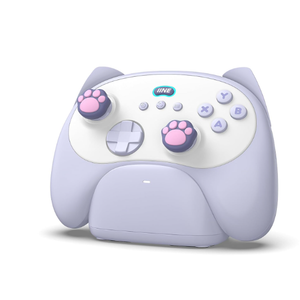 IINE Wireless Controller with Charging Dock – for PC, Switch, Android, iOS, Wireless & Wired Gamepad with Macro, Turbo, 6Axis Motion, Rumble, Headphone Jack, Ergonomic Controller for Small Hands (Blue)