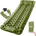 Ropoda Sleeping Pad, Ultralight Inflatable Sleeping Pad for Camping, Built-in Pump, Ultimate for Camping, Hiking, Airpad, Carry Bag, Repair Kit, Compact & Lightweight Air Mattress(Green), 3 Pack