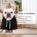 2 Pack Dog Hoodie Sweaters for Small Medium Dogs Warm Dog Clothes for Large Dogs Soft Waffle-Like Laminated Sweatshirt Bulldog (Black+Grey, S (Back: 11.5",Chest: 15.5", Neck: 10"))