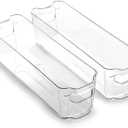 BINO | Stackable Storage Bins, Small - 2 Pack | THE STACKER COLLECTION | Clear Plastic | Built-In Handles | BPA-Free | Containers for Organizing Kitchen Pantry | Multi-Use Organizer