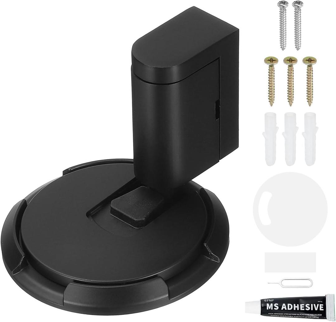 uxcell Magnetic Door Stopper, Silent Magnetic Floor Door Stop with Adhesive, Mechanical Floor Door Stop Shock Absorbing for Bedroom Office Bathroom, Black