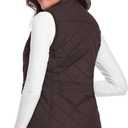 Fuinloth Women's Lightweight Warm Puffer Quilted Vest - 4-Pockets Stand Collar Zip Gilet, Fall Winter Outerwear (Black)