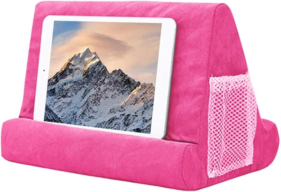 Pillow Foam Laptop Tablet Lapdesk Multifunction Tablet Stand Holder Stand Lap Rest Cushion for Ipad with Bag (Pink)