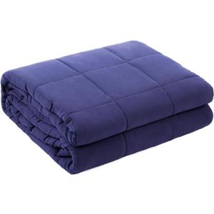 ZonLi Weighted Blanket (60"x80", 20lbs,Dusk Blue) for Adults, High Breathability Heavy Blanket, Soft Material with Premium Glass Beads