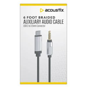 Acoustix USB C TO 3,5MM CABLE 6FT BK