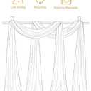 4 Panels Ivory Sheer Fabric for Draping, 30"x19FT Wedding Arch Drapes Tulle Curtains Backdrop, Ivory Chiffon Draping Panels for Wedding Ceremony Party Baby Shower Decorations, Photoshoot & Home Wall